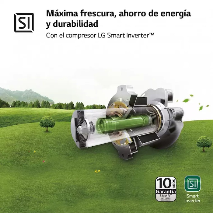 LG Outlet Set Frigorífico y congelador, 186cm, clasificación E, Inox antihuellas, GT415PZGSZ.OUTLET